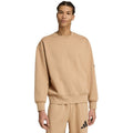 Men's adidas Essentials Loose Fit 3 Bar Logo Beige Sweatshirt JX5668
