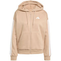 Felpa con cappuccio e zip intera in pile con 3 strisce adidas Essentials W JX7706