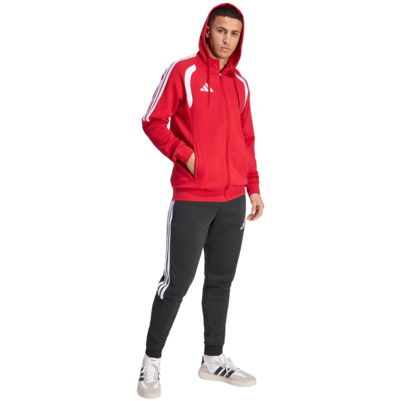 Felpa con cappuccio intera con cerniera da uomo adidas Tiro 26 League KF9106 rossa
