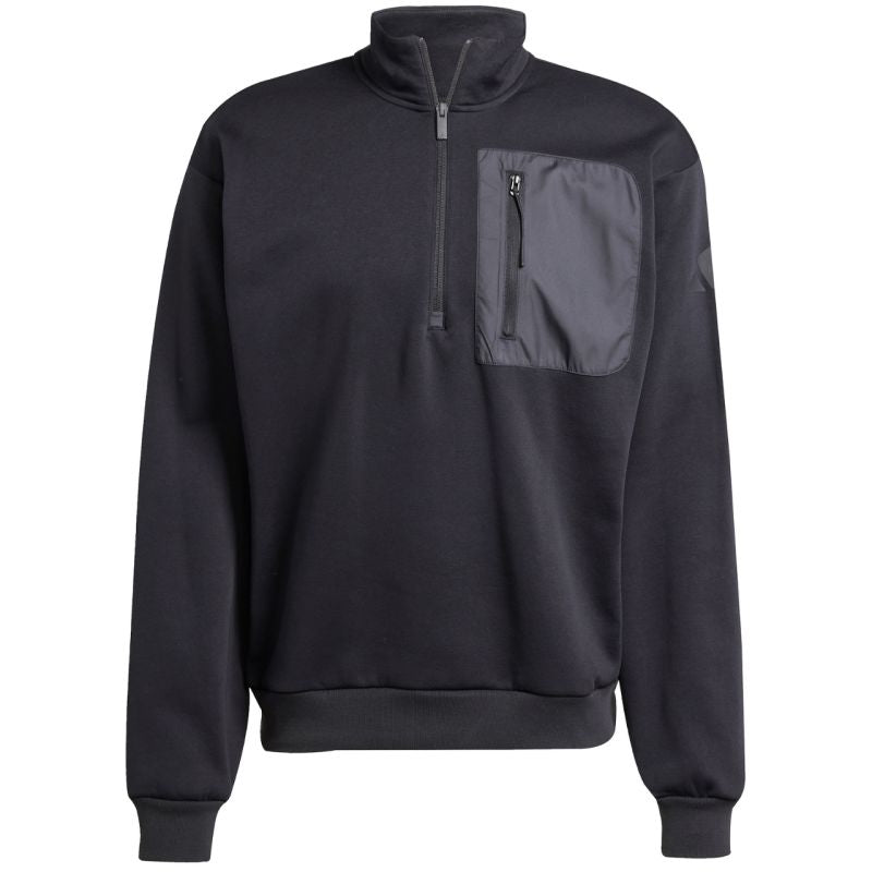 Felpa uomo adidas City Escape Fleece mezza zip GD Nera JF3290