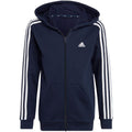 adidas Essentials 3 strisce felpa con cappuccio in pile e full zip da ragazzo IC0600