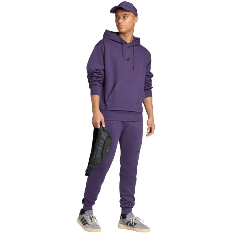 Felpa da uomo adidas Essentials Feelcozy viola JX5661