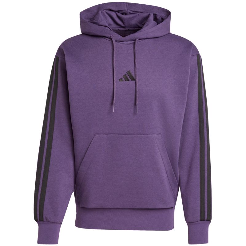 Men's adidas Essentials 3-Stripes Fleece Sweatshirt Purple JX0740