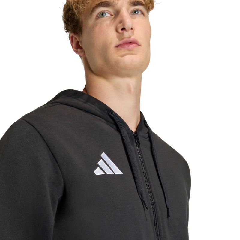 Felpa con cappuccio full zip adidas Entrada 26 da uomo nera KF5945