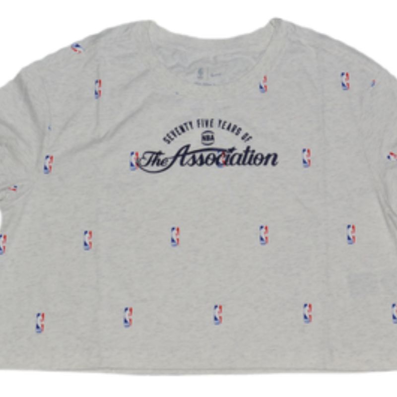 Women's Nike NBA N31 Courtside Longsleeve Crop T-shirt Birch Heather - DA6810-051