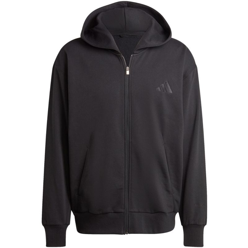 Felpa con cappuccio a cerniera intera da uomo adidas All Szn Fleece Nero IX1249