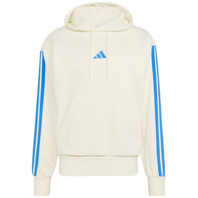 Felpa con cappuccio in spugna francese 3 Strisce adidas Essentials da uomo crema KD4901