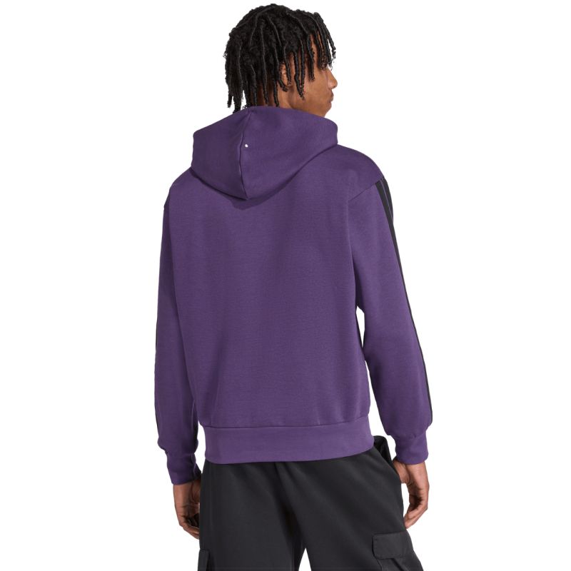 Men's adidas Essentials 3-Stripes Fleece Sweatshirt Purple JX0740