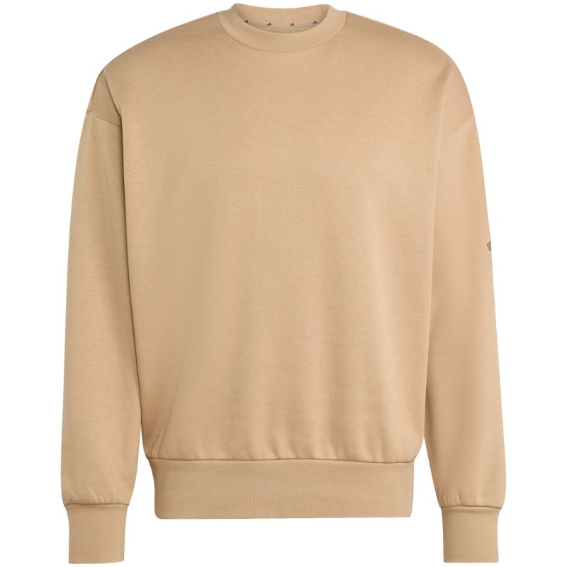 Men's adidas Essentials Loose Fit 3 Bar Logo Beige Sweatshirt JX5668
