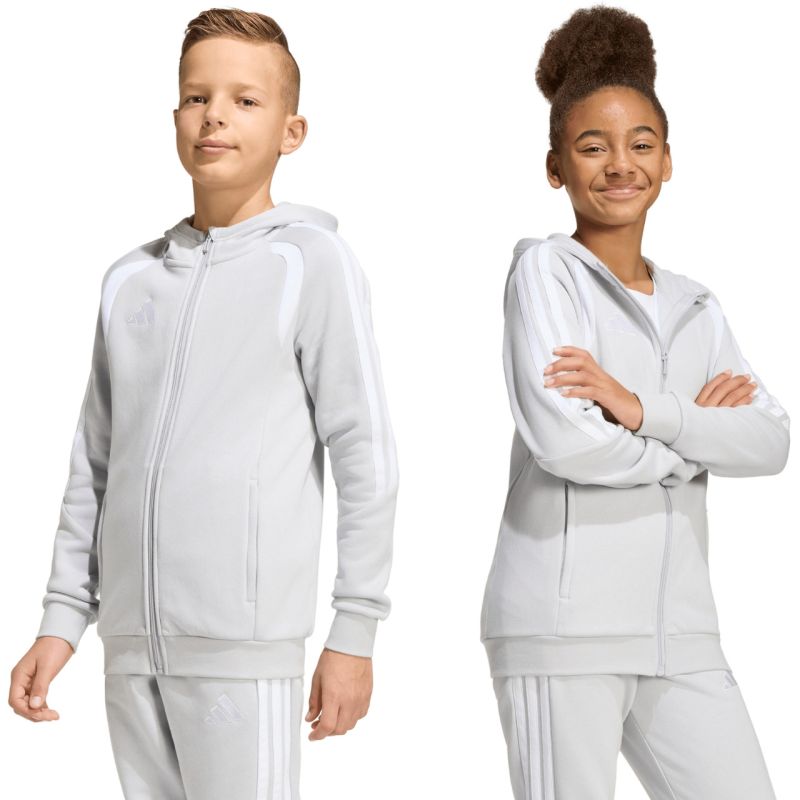 adidas Tiro 26 League Felpa con cappuccio full zip per bambini grigia KF3323