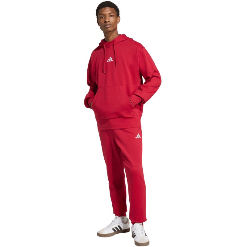 Felpa con cappuccio adidas Essentials Feelcozy da uomo rossa KC0907
