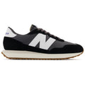 New Balance men's sneakers, suede leather lifestyle sports shoes, black (MS237GA)