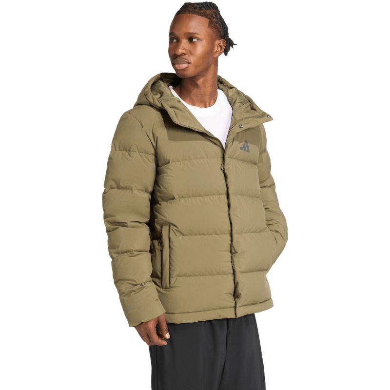 Men's adidas Helionic Climawarm Hoodie Jacket Olive JX0580