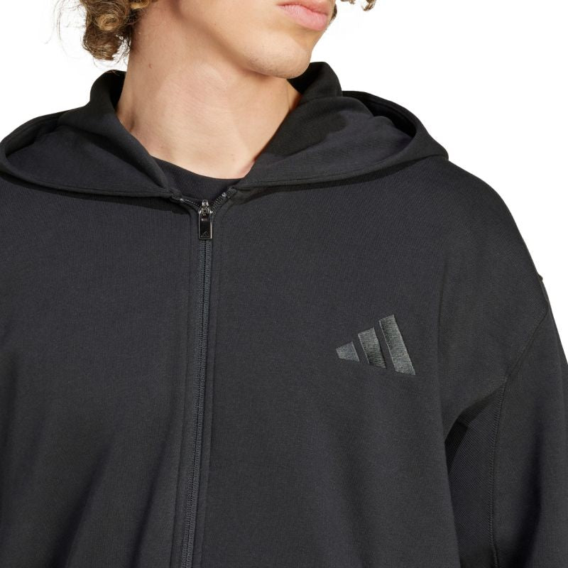 Felpa con cappuccio a cerniera intera da uomo adidas All Szn Fleece Nero IX1249