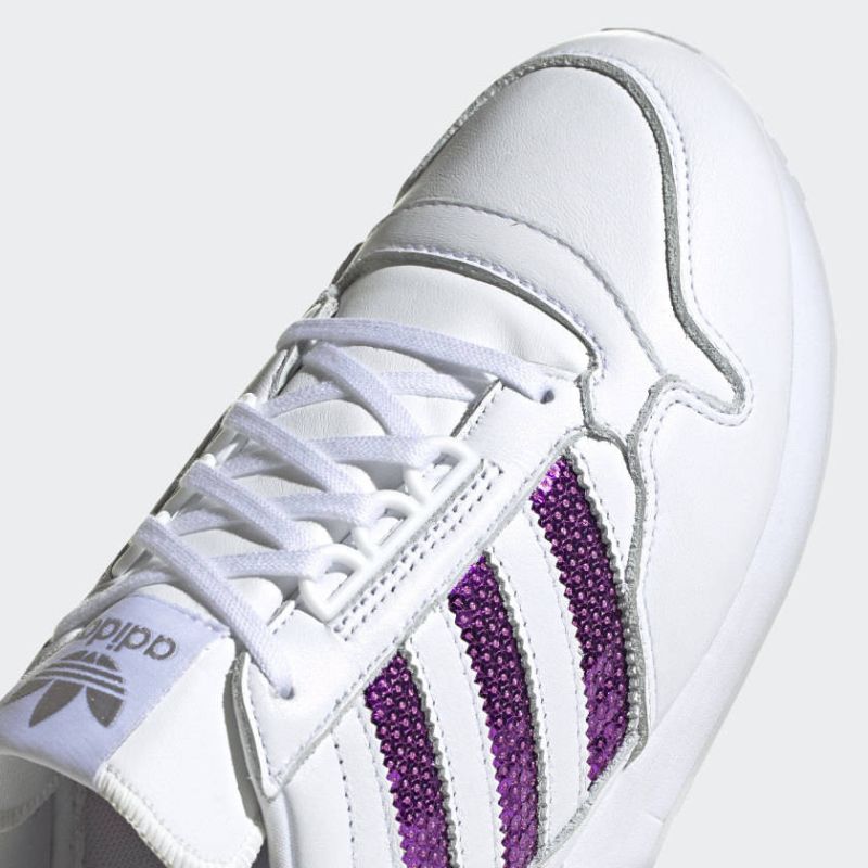 Scarpe da donna Adidas Originals ZX 500 Cloud White/Shock Purple - G55663