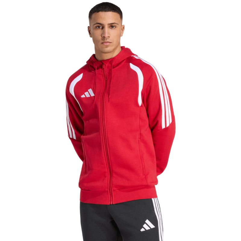 Felpa con cappuccio intera con cerniera da uomo adidas Tiro 26 League KF9106 rossa