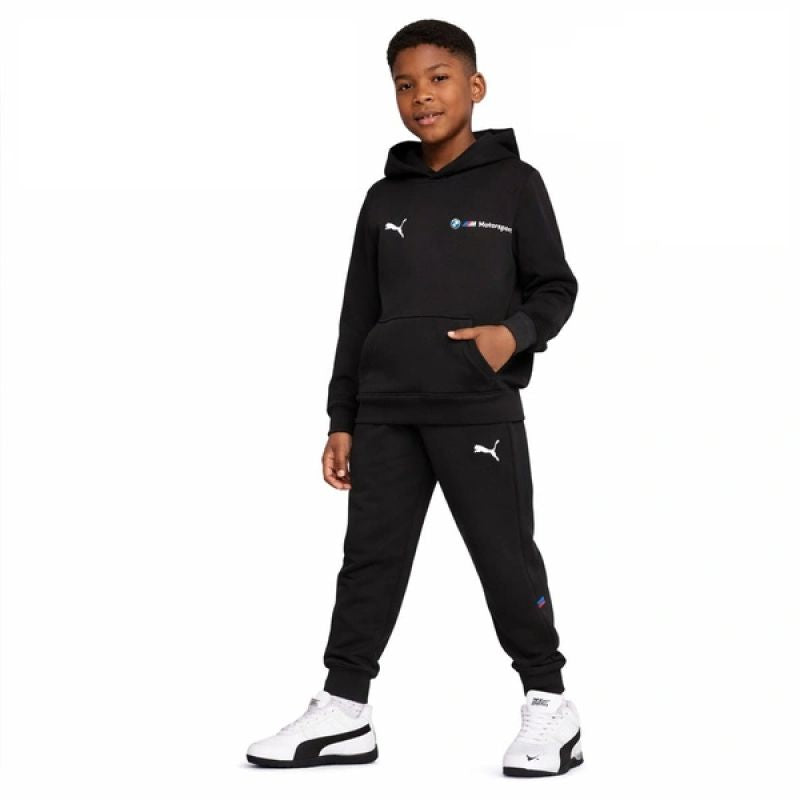 Puma BMW MMS Felpa con Cappuccio a Canguro per Bambini Nera