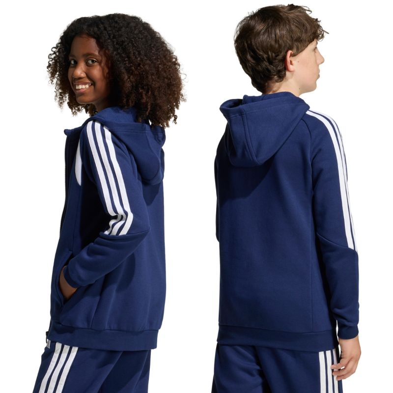 Felpa con cappuccio Full Zip adidas Tiro 26 League da bambino blu navy KF3322