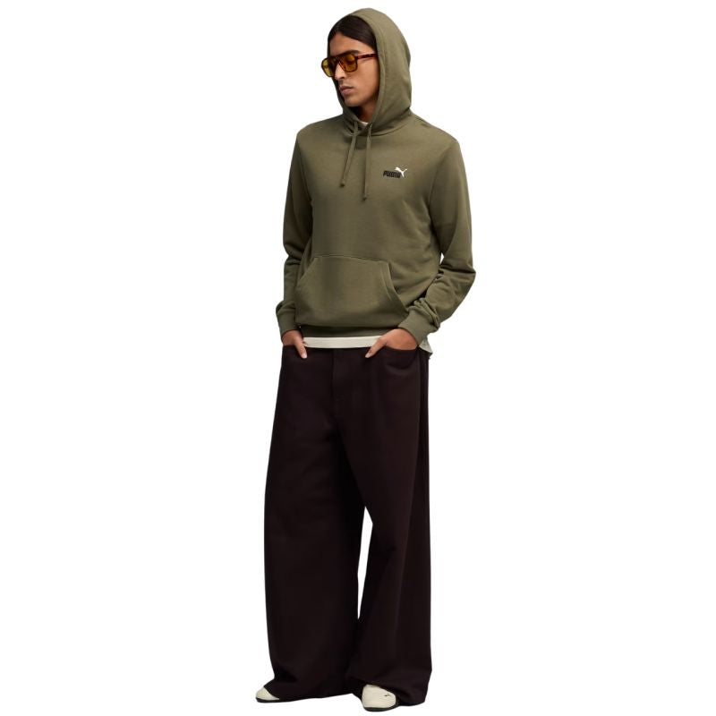 Puma felpa con cappuccio da uomo ESS 2 colori con logo piccolo n. 1 verde oliva 684719 81