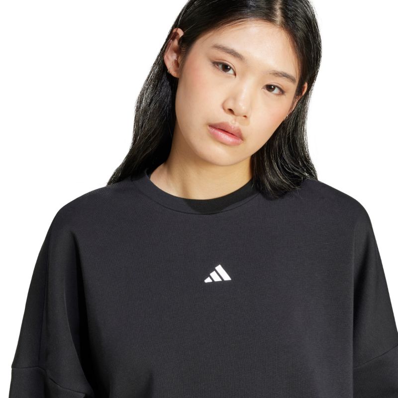 Felpa Donna adidas Essentials Small Logo Feelcozy Nera JC5932