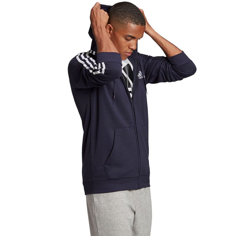 Felpa con cappuccio e zip intera adidas Essentials M GK9053