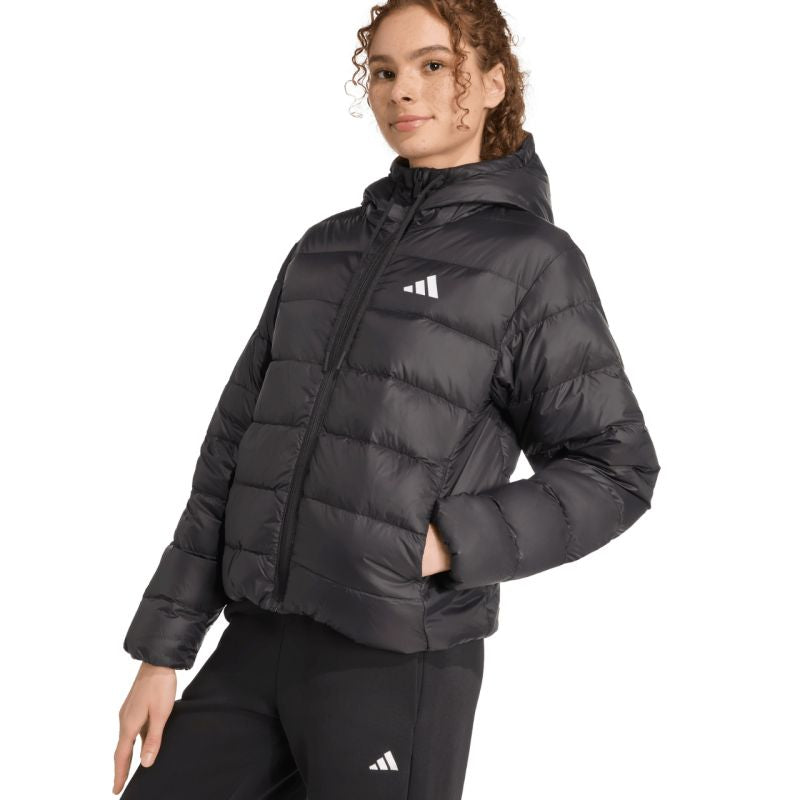 Women's adidas Essentials Climawarm Light Down Hoodie Jacket Black KC1580