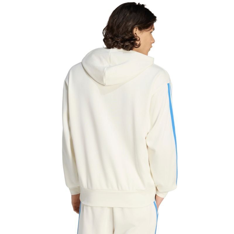 Felpa con cappuccio in spugna francese 3 Strisce adidas Essentials da uomo crema KD4901