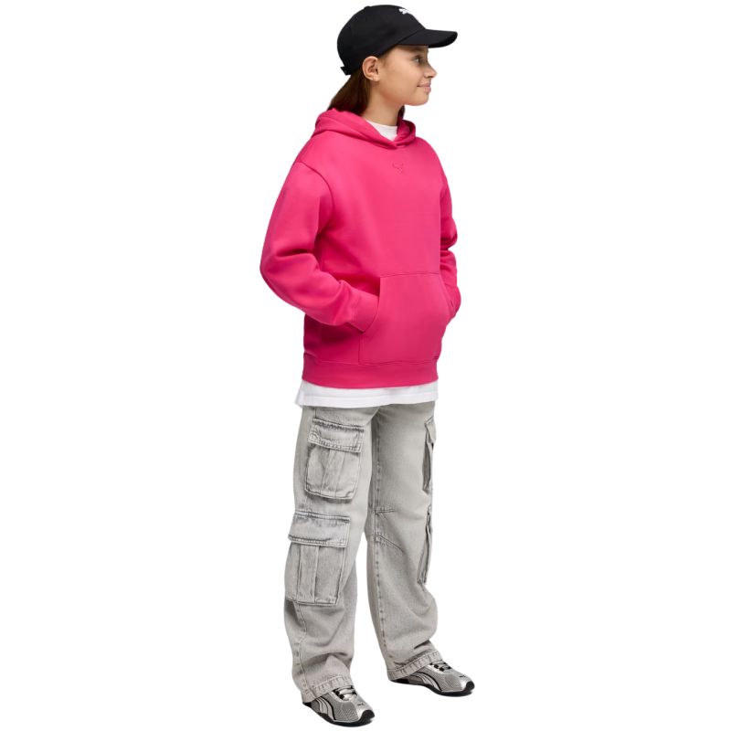 Puma ESS Centered Cat Logo Relaxed Hoodie for Kids Fuchsia 692973 59