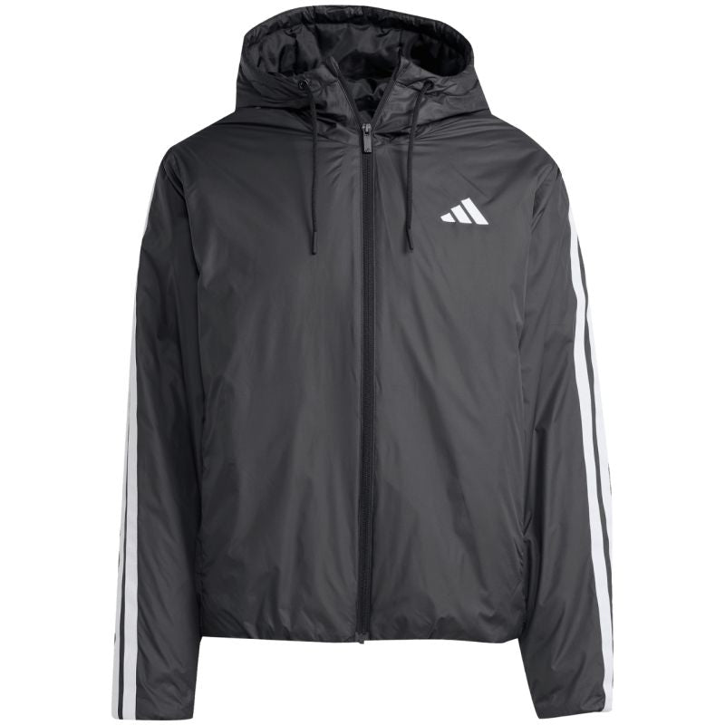 Men's adidas Essentials Climawarm 3-Stripes Insulated Hooded Jacket Black JM4042