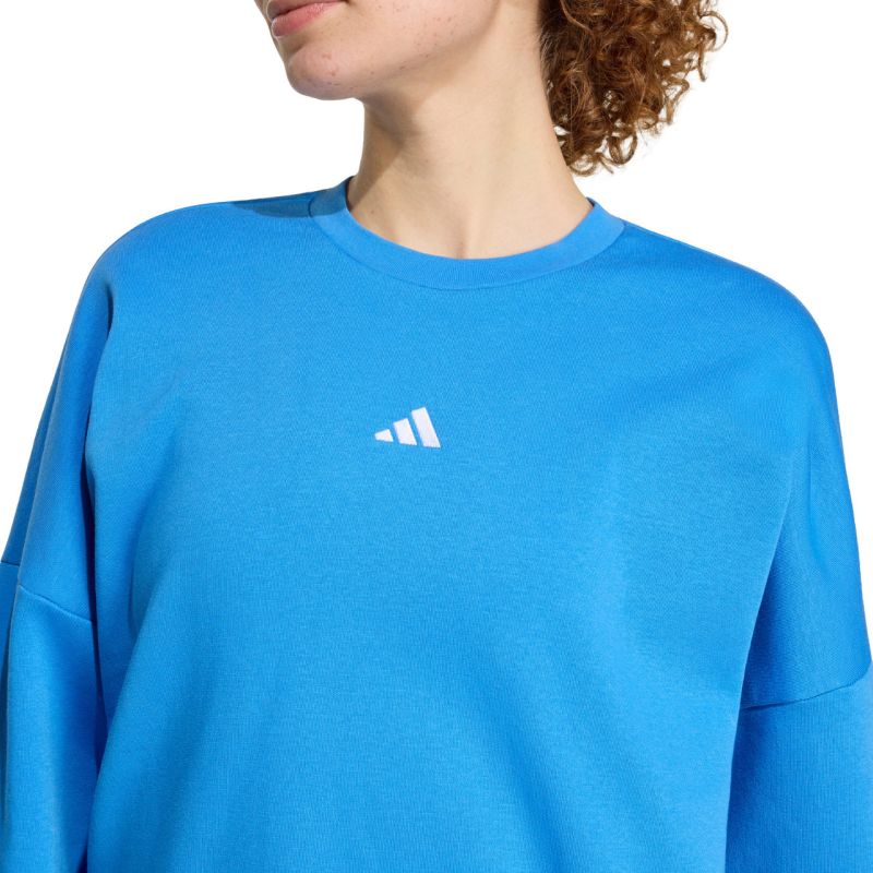 Felpa da donna adidas Essentials Small Logo Feelcozy Blu KC5280