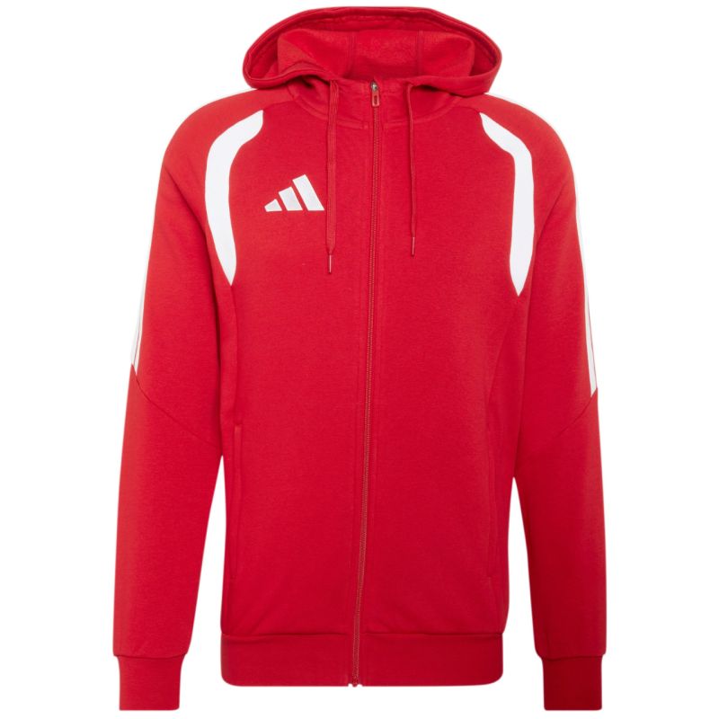 Felpa con cappuccio intera con cerniera da uomo adidas Tiro 26 League KF9106 rossa