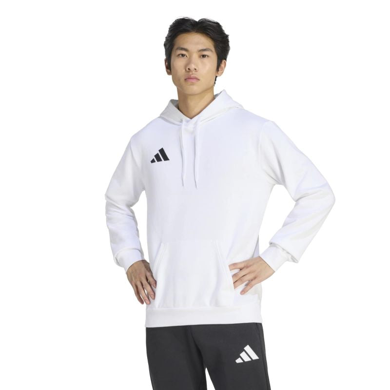 Felpa con cappuccio adidas Entrada 26 da uomo bianca JZ6579