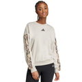 Felpa adidas Animal Print 3 strisce in French Terry da donna crema JM1836