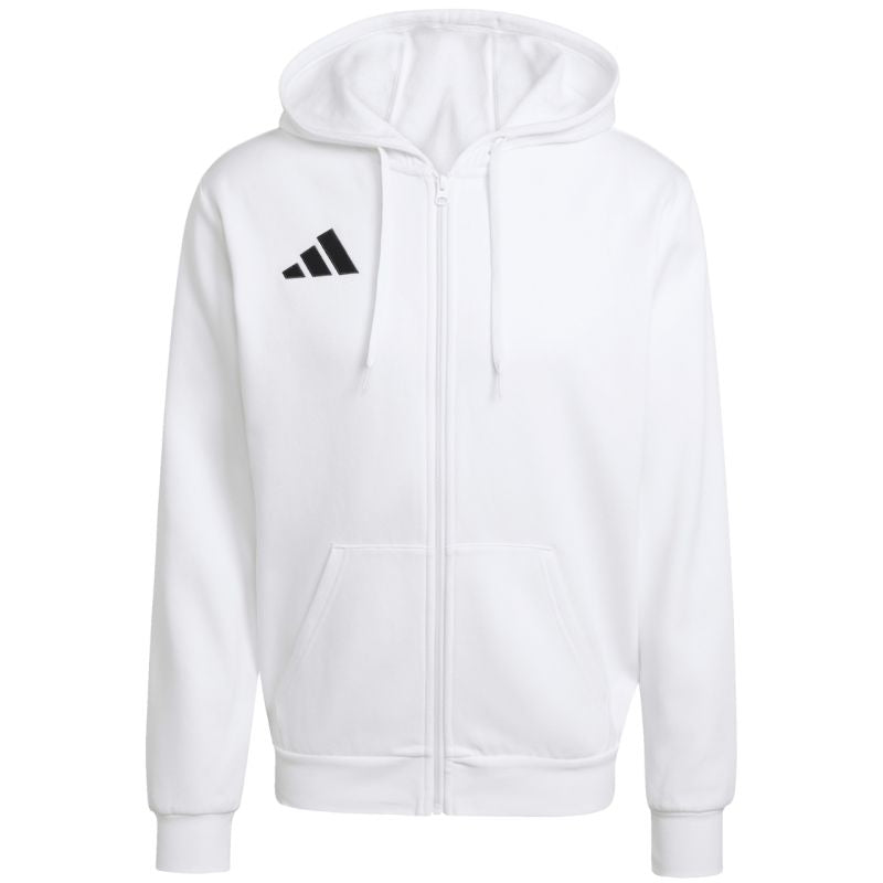 Felpa con cappuccio full zip adidas Entrada 26 uomo bianca KF5943