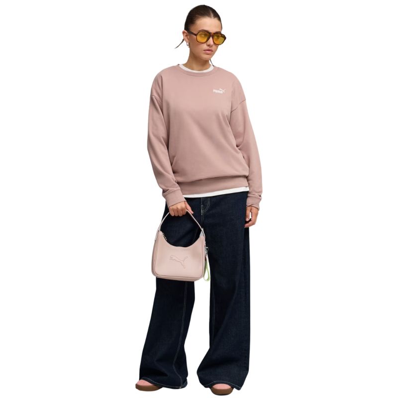 Puma ESS Small No. 11 Logo Relaxed Crew Felpa Donna Rosa 684975 88