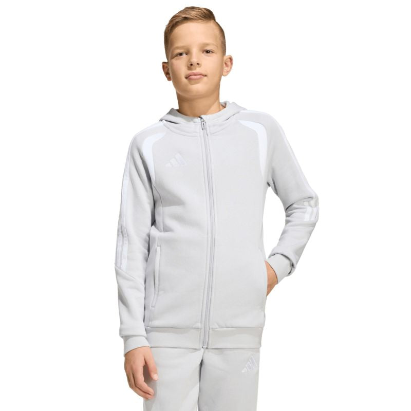 adidas Tiro 26 League Felpa con cappuccio full zip per bambini grigia KF3323