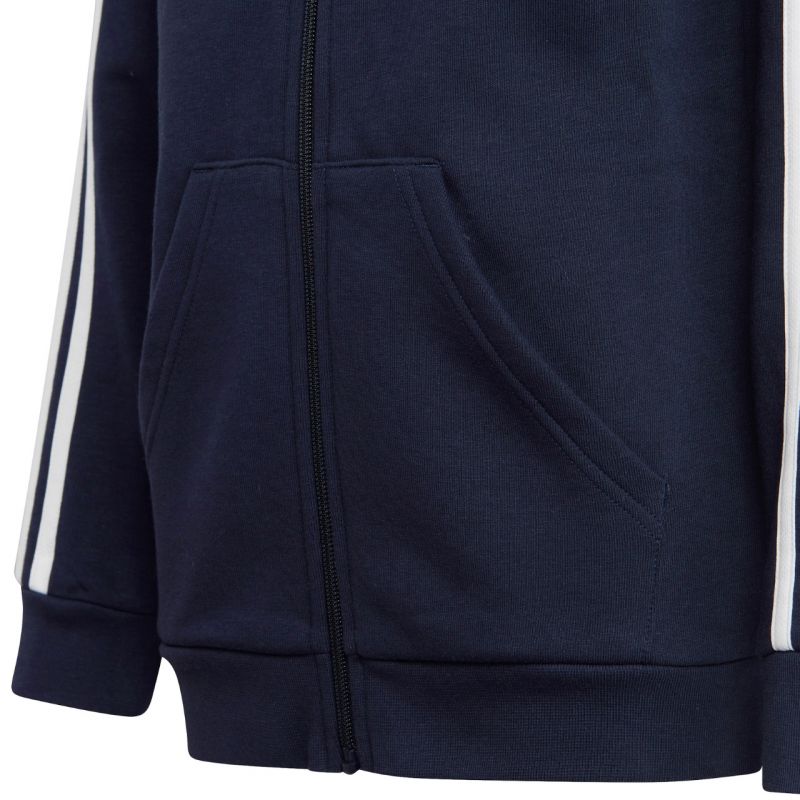 adidas Essentials 3 strisce felpa con cappuccio in pile e full zip da ragazzo IC0600