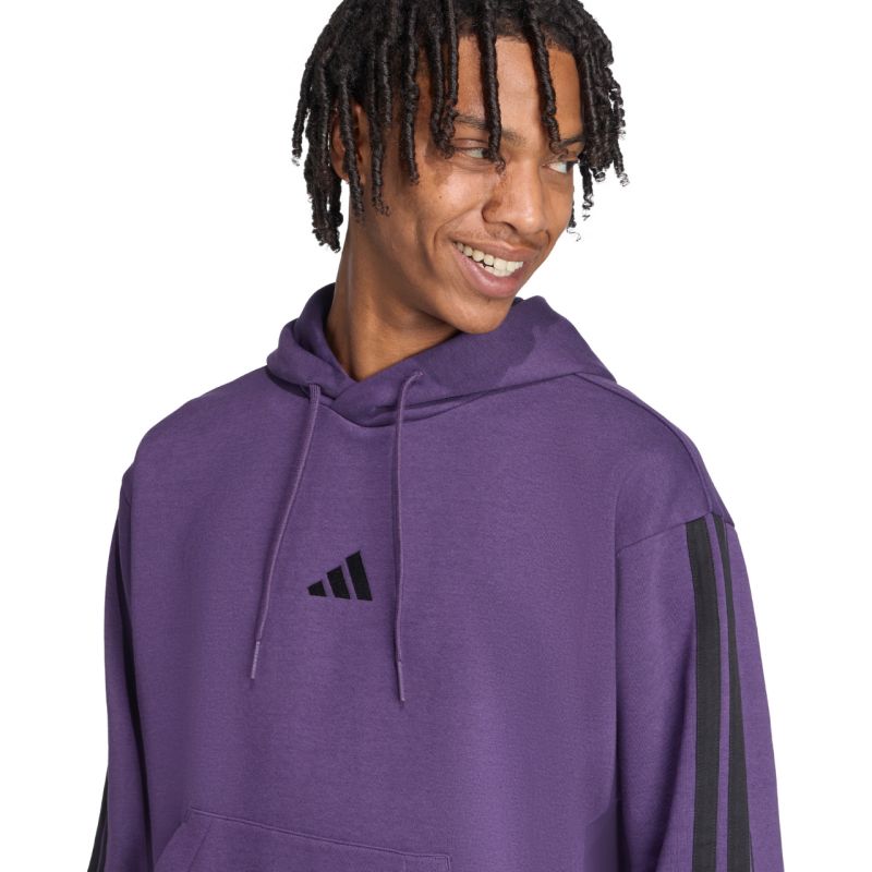 Men's adidas Essentials 3-Stripes Fleece Sweatshirt Purple JX0740