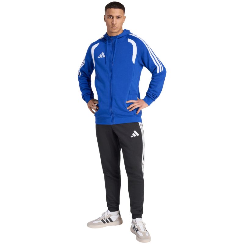 Felpa da uomo adidas Tiro 26 League con zip intera e cappuccio blu KF9105