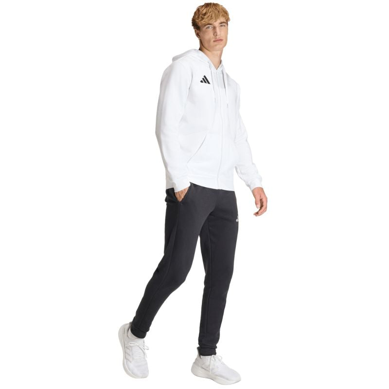 Felpa con cappuccio full zip adidas Entrada 26 uomo bianca KF5943