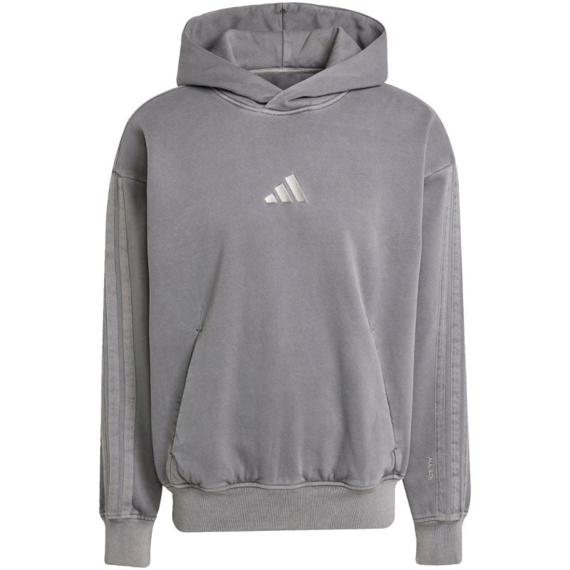 Men's adidas ALL SZN Fleece Washed Hoodie gray JL6539