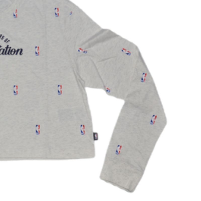Women's Nike NBA N31 Courtside Longsleeve Crop T-shirt Birch Heather - DA6810-051