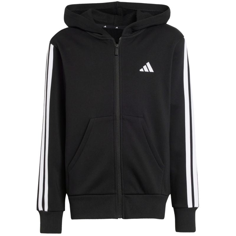 adidas Essentials Full-Zip Kids' Sweatshirt Black and White JD6494
