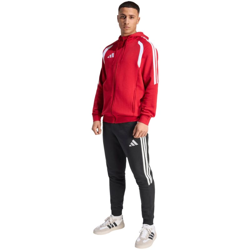 Felpa con cappuccio intera con cerniera da uomo adidas Tiro 26 League KF9106 rossa