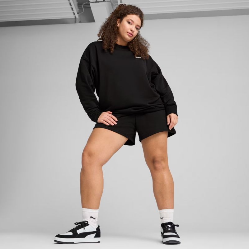 Felpa girocollo da donna Puma ESS Small No. 11 Logo taglio comodo Nero 684975 01