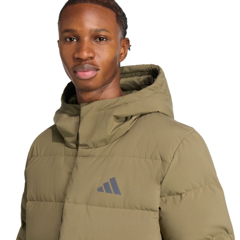 Men's adidas Helionic Climawarm Hoodie Jacket Olive JX0580