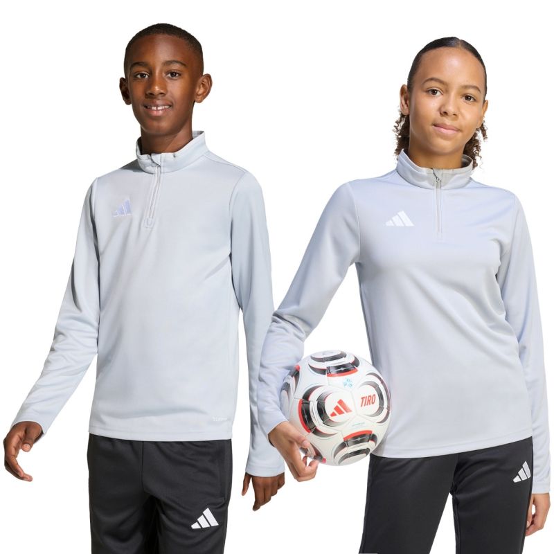 Felpa bambino adidas Entrada 26 Training Top grigio chiaro JZ6637