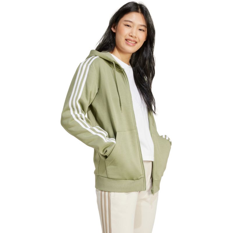 Felpa in Pile con Cerniera Intera a 3 Strisce adidas Essentials W JP2352