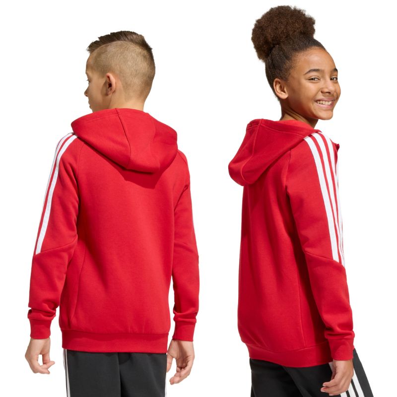 adidas Felpa Tiro 26 League con Cappuccio e Zip Integrale per Bambini Rosso KF9101