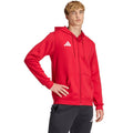 Felpa con cappuccio full zip adidas Entrada 26 da uomo, rossa, KF5944